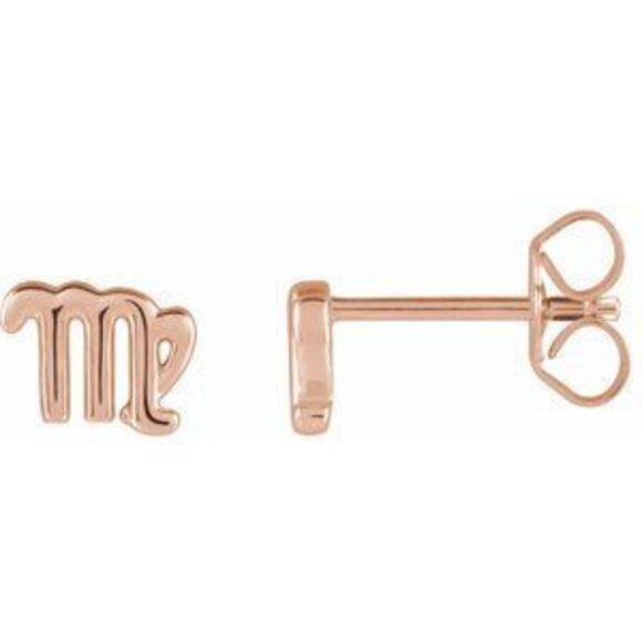 14K Rose Virgo Zodiac Earrings,All Products : American Fashion Style Bags On Sale